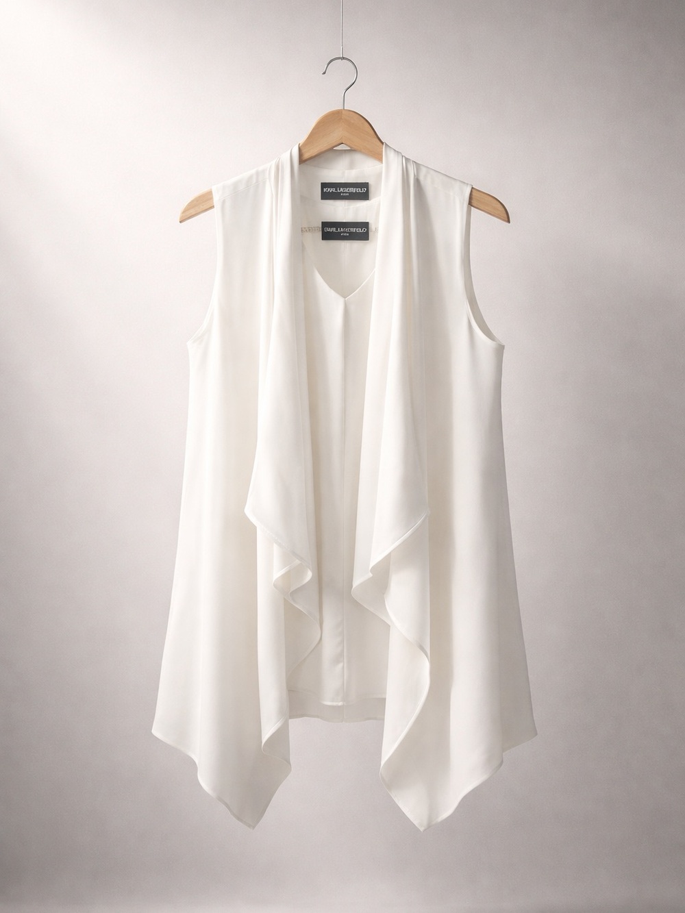 Karl Lagerfeld 2 piece White Draped Sleeveless Camisole